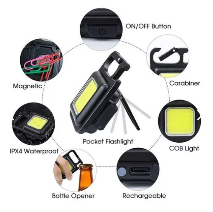 mini linterna llavero recargable multifu