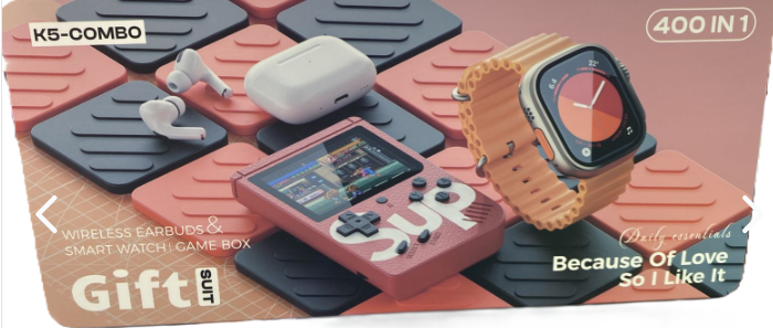 Combo smartwatch audifonos mini consola